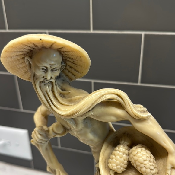 Vintage Tan Accent Sculpture with Organic Flow - Picture 3 of 9